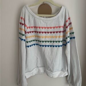 Beautees White Top with Red Heart Accents